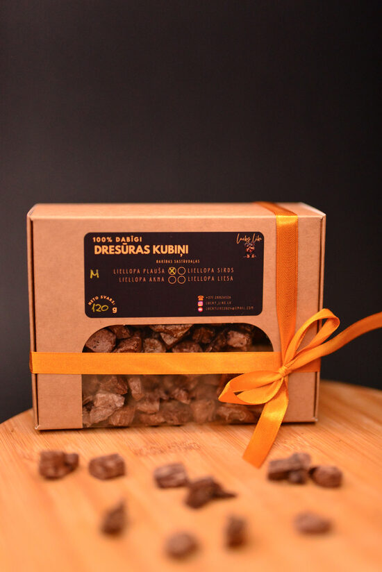 Kaltēti liellopa plaušas kubiņi 1x1 cm